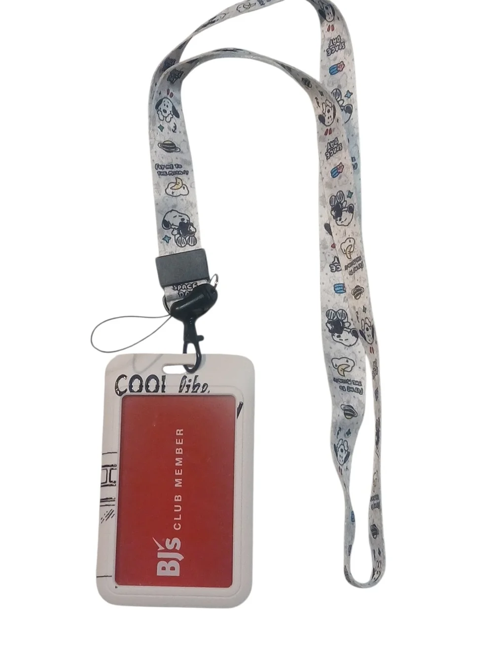 Peanuts - NWT, Joe Cool & Woodstock  Lanyard, Adjustable Strap, See Thru ID hold